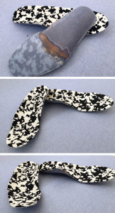 Insoles fabricated for a boy with Sever disease. (Photos courtesy of Gabriel Gijón- Nogueron, PhD.)