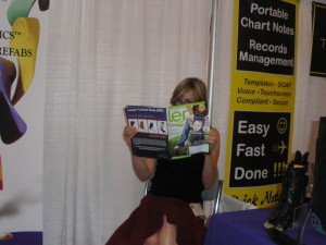 Lori Waters of Prolab reading the premier issue of LER