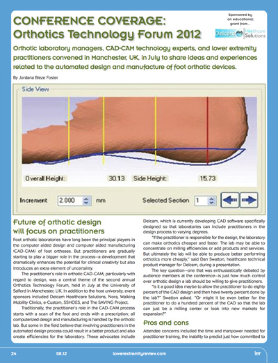 CONFERENCE COVERAGE: Orthotics Technology Forum 2012