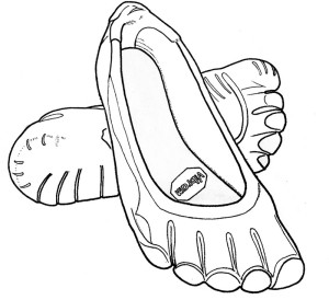 Figure 9. The Vibram FiveFingers running shoe is designed to mimic barefoot activity