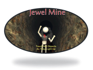 Figure 2. In the Jewel Mine game, players were immersed in a virtual environment designed to simulate an underground mine. The player took on the task of “mining” for jewels or gems in the mine’s wall.