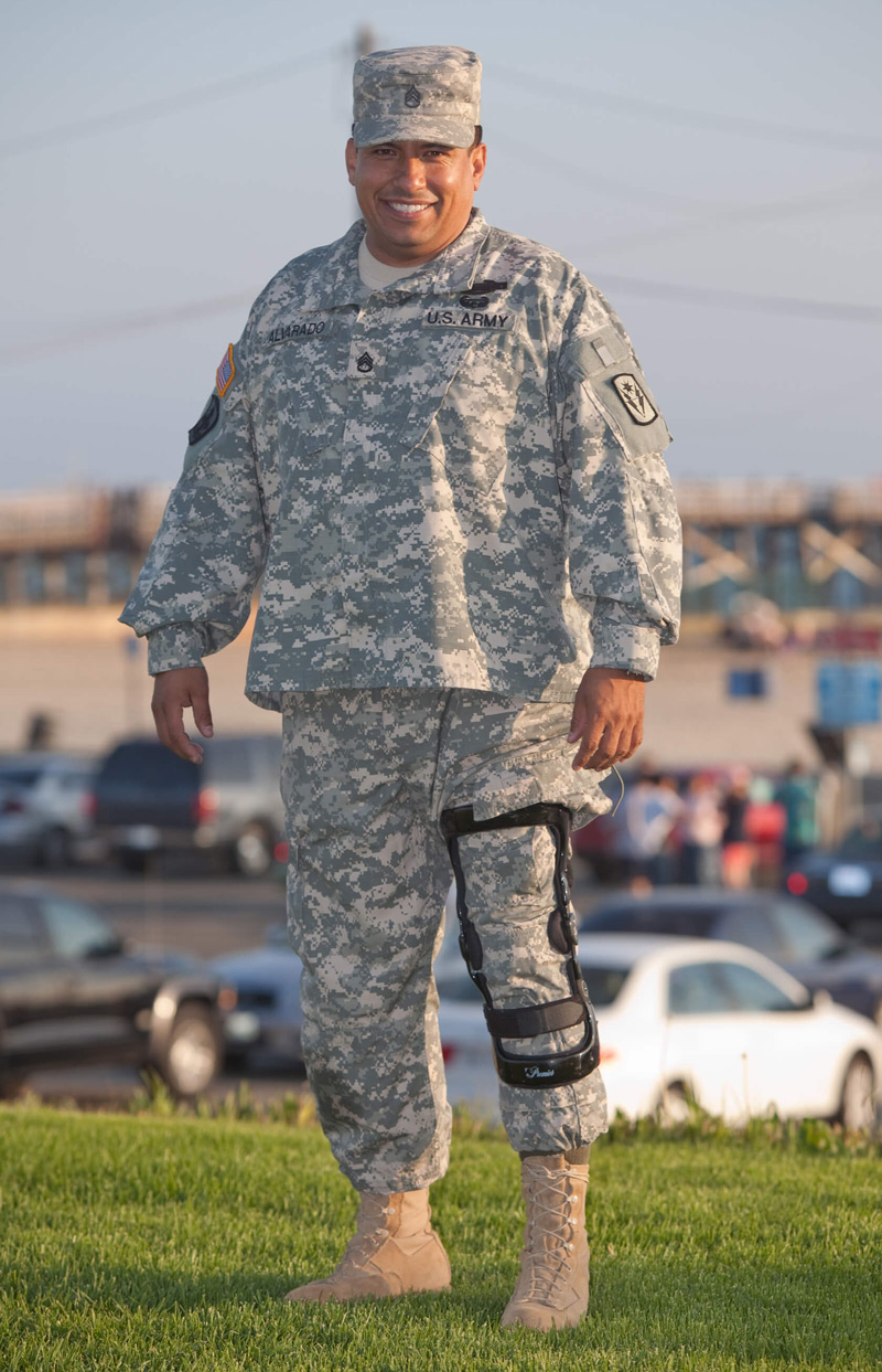 The lower limb and knee account for >75% of musculoskeletal injuries in today’s military.